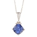 10k Gold Created Tanzalite and Diamond Necklace
