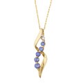 10k Gold Created Tanzalite and Diamond Necklace