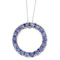 10k Gold Created Tanzalite Circle Necklace