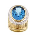 14k Gold Blue Topaz and 1/2ct TDW Diamond Ring (H, I3)