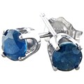 14k White Gold Blue Sapphire Stud Earrings