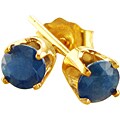 14k Yellow Gold Blue Sapphire Stud Earrings