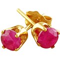 14k Yellow Gold Ruby Stud Earrings