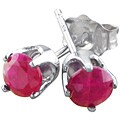 14k White Gold Ruby Stud Earrings