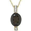 10k .06ct Diamond and Smokey Quartz Necklace