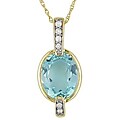 10k .06ct Diamond and Sky Blue Topaz Pendant