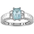 10k .04ct Diamond and Aquamarine Ring
