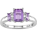 14k White Gold Amethyst and Diamond Ring
