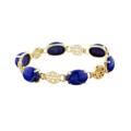 14k Yellow Gold Oval Lapis Bracelet