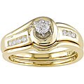 14k Yellow Gold 1/4ct Diamond Bridal Set