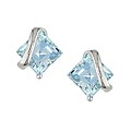 10k White Gold Blue Topaz Earrings