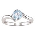 10k White Gold Swiss Blue Topaz Ring