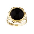 14k Yellow Gold Black Onyx Petal Ring