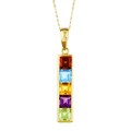 14k Yellow Gold Multi-gemstone Necklace