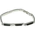 Stainless Steel Narrow Black Design Bracelet