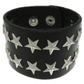 Leather Wristband with Stars