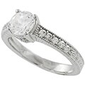 Sterling Silver CZ Circle Cut Ring