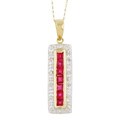 14k Yellow Gold Ruby and Diamond Necklace