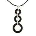 14k Gold Onyx and Diamond Journey Necklace