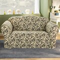Chantal Black Floral Cream Loveseat Slipcover