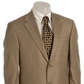 Nautica Men's Taupe Windowpane 2-piece Wool Suit