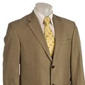 Nautica Men's Tan Sharkskin 2-piece Wool Suit