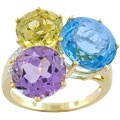 14k Yellow Gold Multi Gemstone Diamond Accent Ring