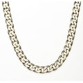 14k White Gold Overlay 8-inch Cuban Bracelet