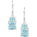 Sterling Silver Blue Topaz Leverback Earrings