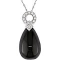14k Gold Onyx and 1/8ct TDW Diamond Necklace