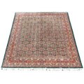Indian Tabriz Hand-knotted Green/ Red Rug (8' x 10')