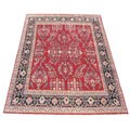 Indian Sarouk Hand-knotted Burgundy/ Black Rug (9' x 12')