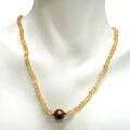 Citrine and Cultured FW Brown Pearl Necklace