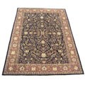 Indian Tabriz Hand-knotted Black/ Rust Rug (10' x 14')