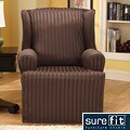 Sure Fit Satin Stripe Wingback Chair Slipcover