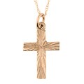 14k Yellow Gold Engraved Cross Necklace