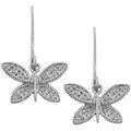 Sterling Silver Diamond Accent Butterfly Earrings