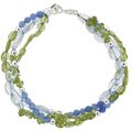 Sterling Silver Blue Quartz and Peridot Bracelet