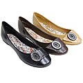 Bamboo by Journee Accent Button Flats
