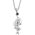 Sterling Silver Blue Sapphire Dolphin Necklace