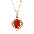 14k Yellow Gold Red CZ Child Necklace