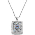 Sterling Silver Multi Gemstone Locket Necklace