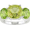 Sterling Silver Lemon Quartz and Peridot Ring