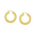 18k Gold over Silver Italian Braided Hoop Earrings