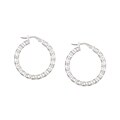 Sterling Silver Italian Textured Hoop Earrings
