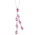 18k White Gold Pink Sapphire and Diamond Necklace