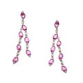 18k Gold Pink Sapphire 1/10ct TDW Diamond Earrings