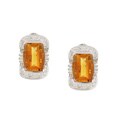 14k Gold Citrine and 1/4ct TDW Diamond Earrings