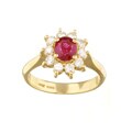 14k Yellow Gold Ruby 1/2ct TDW Diamond Ring (I, SI)