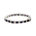 18k Gold Sapphire and 1 5/8ct TDW Diamond Bracelet (H-I, SI1)